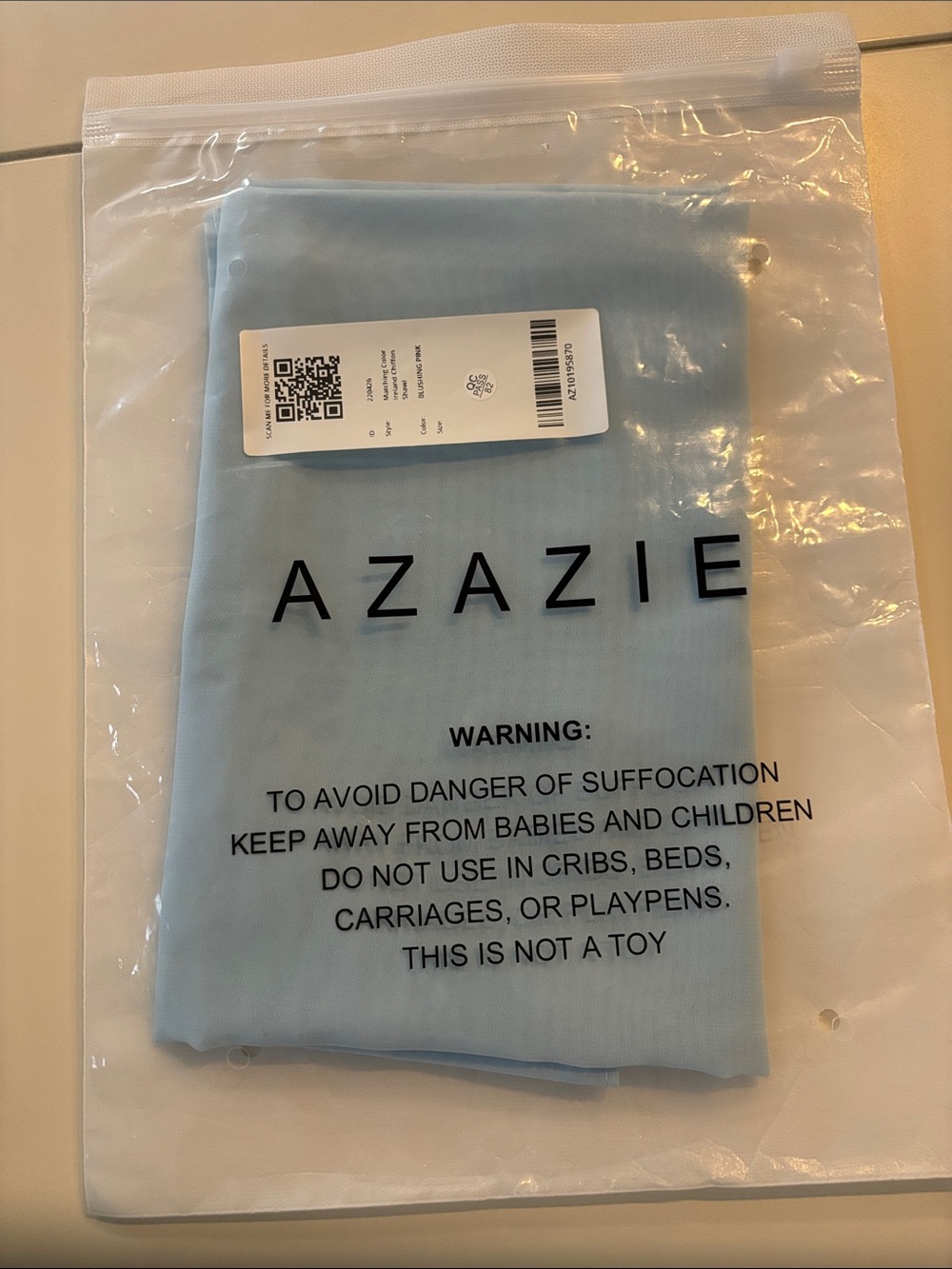 Azazie Sky Blue Chiffon Shawl